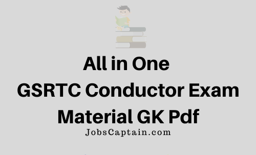 GSRTC Conductor Exam Material GK Pdf