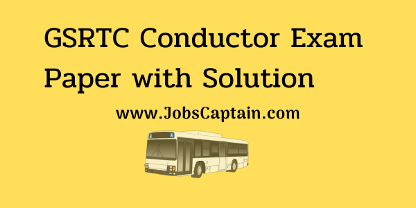 GSRTC Conductor Exam Paper with Solution pdf