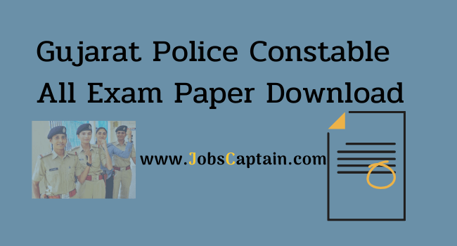 Gujarat Police Constable Exam Paper Download