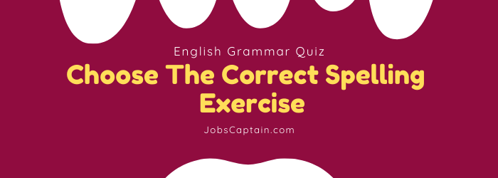 Choose The Correct Spelling Worksheet With Answers