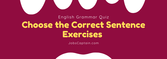 Choose The Correct Sentence MCQ Exercises With Answers