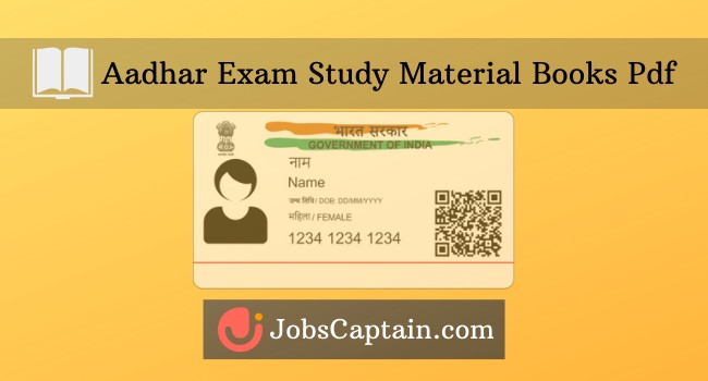 Aadhar Exam Study Material Pdf Book - Aadhar Supervisor Exam