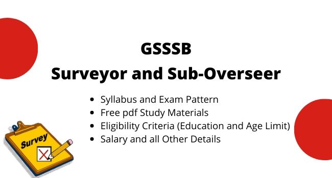 GSSSB Surveyor and Sub-Overseer Syllabus and Free Pdf Study Material