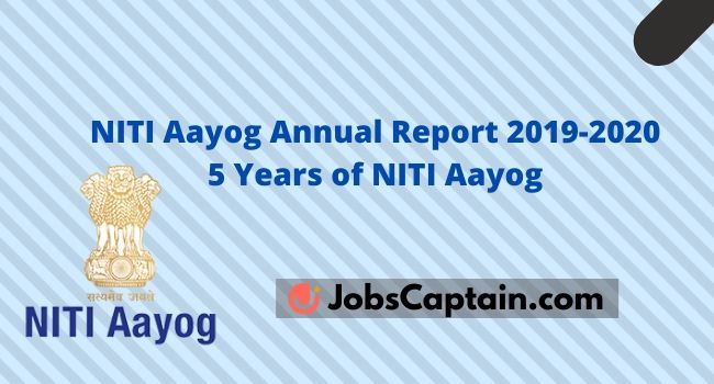 NITI Aayog Annual Report 2019-2020