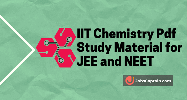 IIT Chemistry Pdf Study Material for JEE and NEET