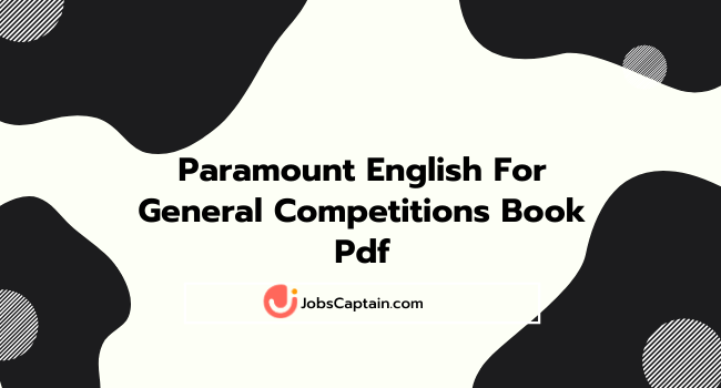 Paramount English For General Competitions Book Pdf download