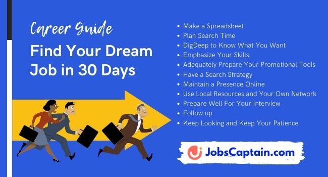 11 Steps To Help You Find Your Dream Job In 30 Days 