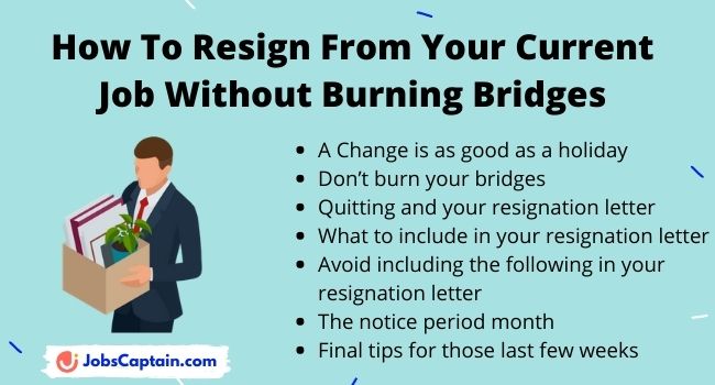 How To Resign From Your Current Job Without Burning Bridges