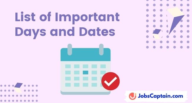 List of important Days - Dates pdf in hindi