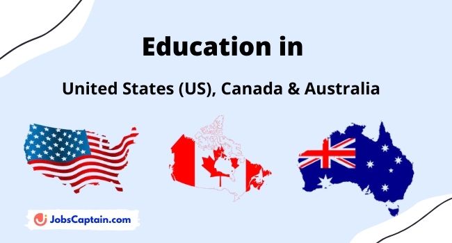 Education in US, Canada and Australia
