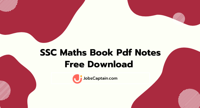 SSC Maths Book Pdf Notes Free Download