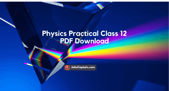 Physics Practical Class 12 PDF Download