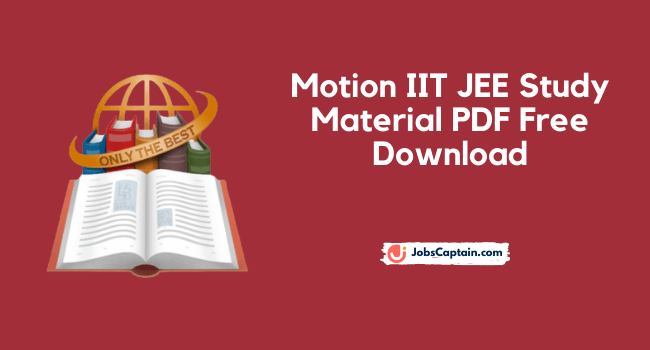 Motion IIT JEE Study Material PDF Free Download