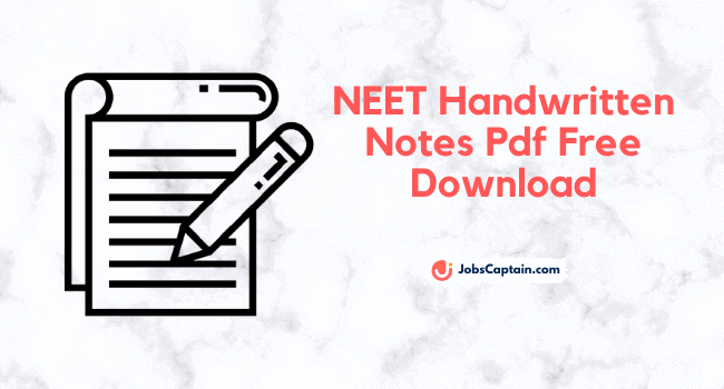 NEET Handwritten Notes Pdf Download