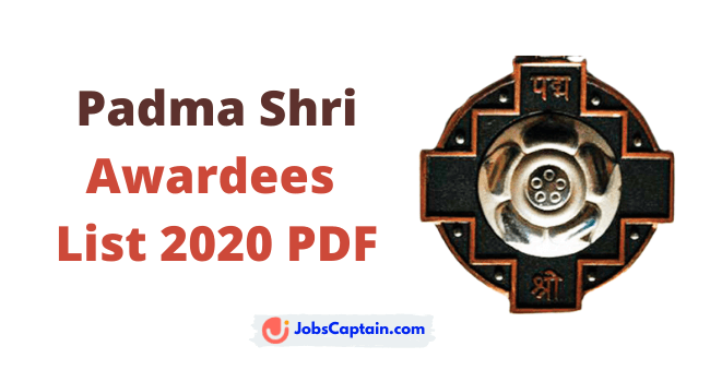 Padma Shri Awardees 2020 List