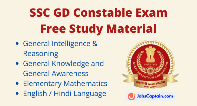 SSC GD Constable Exam Free Study Material
