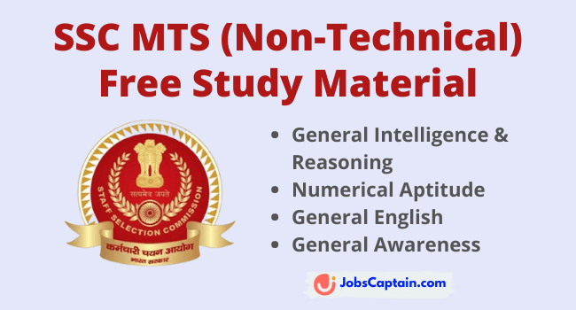 SSC MTS Study Material