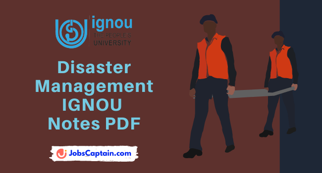 Disaster Management IGNOU Notes PDF