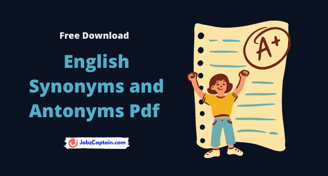 English Synonyms and Antonyms Pdf Free Download