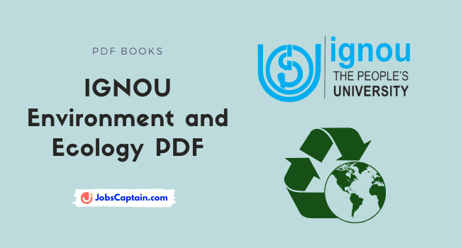 ignou environment and ecology pdf