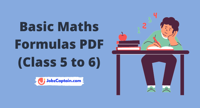 Basic Maths Formulas PDF Class 5 To 6 JobsCaptain