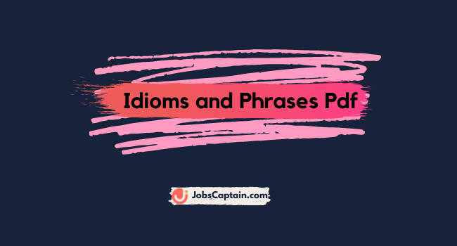 Idioms and Phrases Pdf