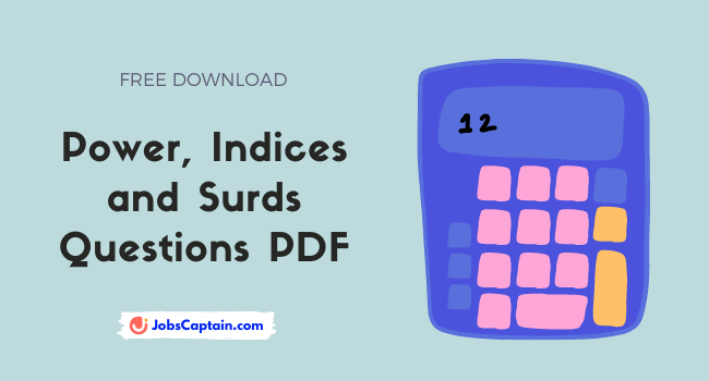 Power, Indices and Surds Questions PDF
