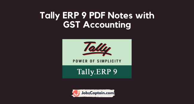 Tally ERP 9 PDF Notes with GST Accounting