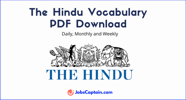 The Hindu Vocabulary PDF Download