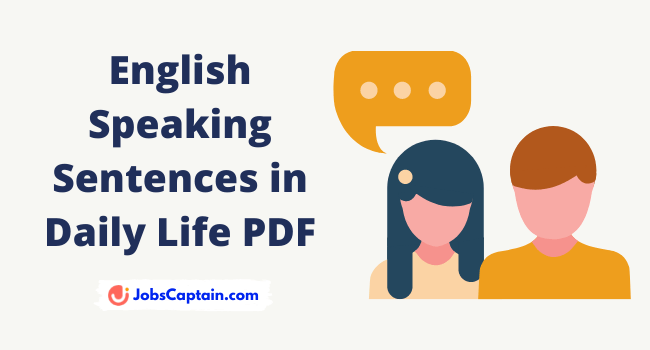 English Speaking Sentences in Daily Life PDF Books