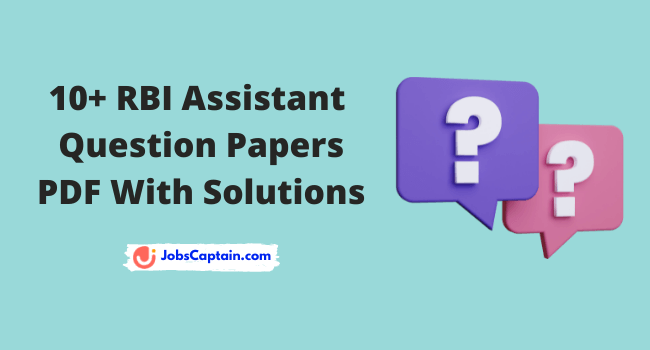 RBI Assistant Question Papers PDF With Solutions