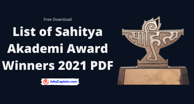 List of Sahitya Akademi Award Winners 2021 PDF