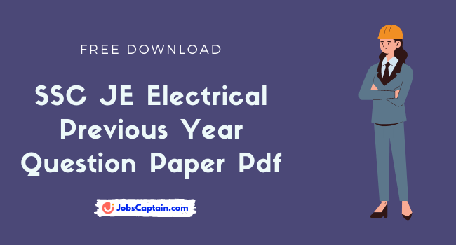 SSC JE Electrical Previous Year Question Paper Pdf