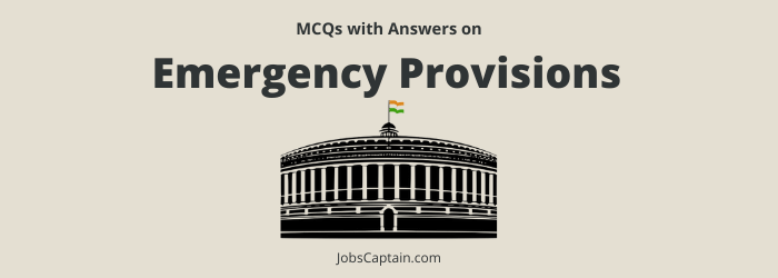 MCQ On Emergency Provisions 