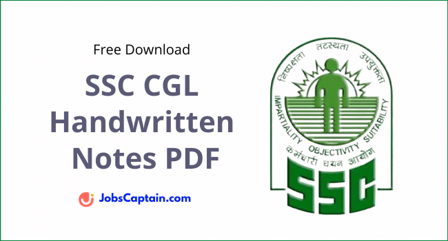 SSC CGL Handwritten Notes