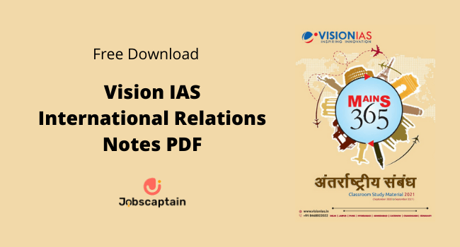 Vision IAS International Relations Notes PDF