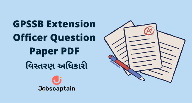 GPSSB Extension Officer Question Paper PDF