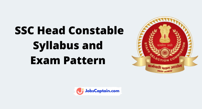 SSC Delhi Police Head Constable Syllabus and Exam Pattern