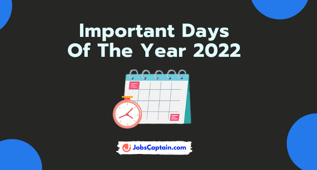 Important Days Of The Year 2022