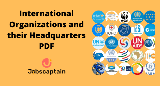International Organizations and their Headquarters PDF