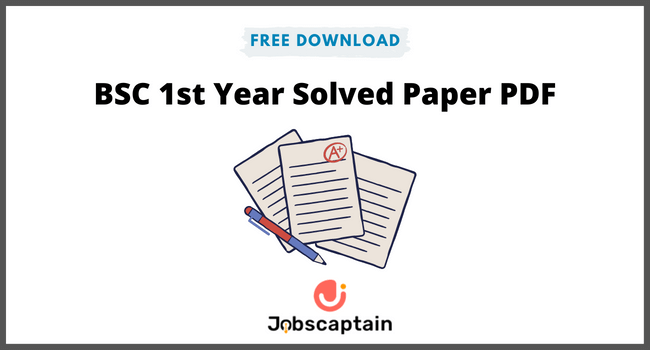 BSC 1st Year Solved Paper PDF